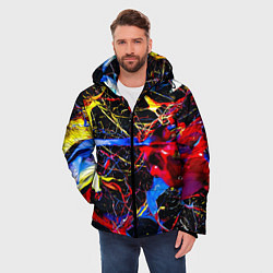 Куртка зимняя мужская Импрессионизм Vanguard neon pattern, цвет: 3D-черный — фото 2