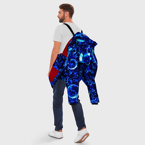 Мужская зимняя куртка Пузыри воздуха в воде Pattern / 3D-Красный – фото 5