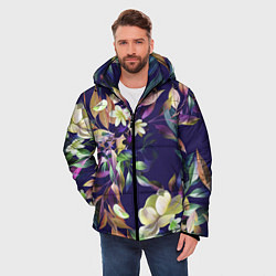 Куртка зимняя мужская Цветы Красочный Букет, цвет: 3D-черный — фото 2