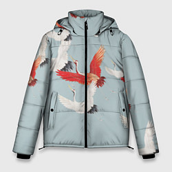 Куртка зимняя мужская Стая журавлей, цвет: 3D-светло-серый