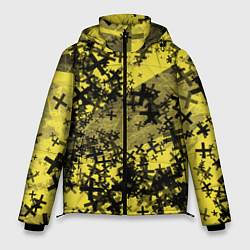 Куртка зимняя мужская Кресты и хаос На желтом Коллекция Get inspired! Fl, цвет: 3D-черный