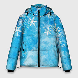 Куртка зимняя мужская Новогодние снежинки, цвет: 3D-черный