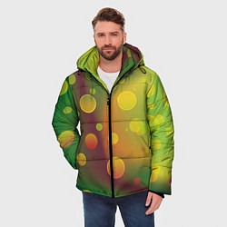 Куртка зимняя мужская Кружочки на разноцветном фоне, цвет: 3D-светло-серый — фото 2