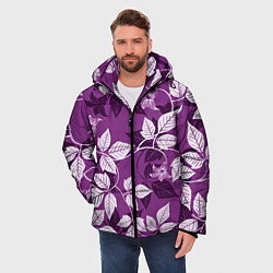 Куртка зимняя мужская Фиолетовый вьюнок, цвет: 3D-светло-серый — фото 2