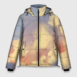 Куртка зимняя мужская Облачное небо на закате, цвет: 3D-красный