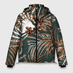 Куртка зимняя мужская Цветы Приглушённые Тропики, цвет: 3D-красный