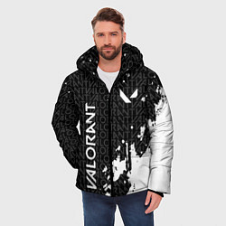 Куртка зимняя мужская Valorant - Паттерн надписи, цвет: 3D-красный — фото 2