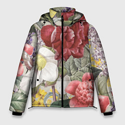 Куртка зимняя мужская Цветы Красочный Садовый Букет, цвет: 3D-светло-серый