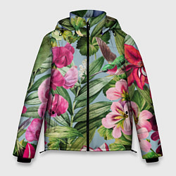 Куртка зимняя мужская Цветы Эдема, цвет: 3D-светло-серый