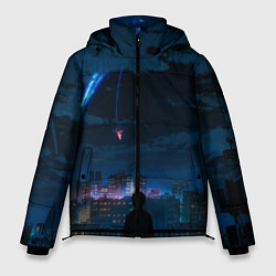Куртка зимняя мужская Мальчик смотрит в небо, цвет: 3D-черный