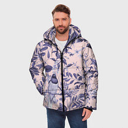 Куртка зимняя мужская Цветы Флизелиновые Тропики, цвет: 3D-светло-серый — фото 2
