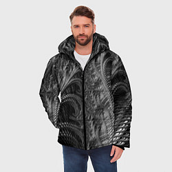 Куртка зимняя мужская Абстрактный фрактальный паттерн Abstract Fractal p, цвет: 3D-красный — фото 2