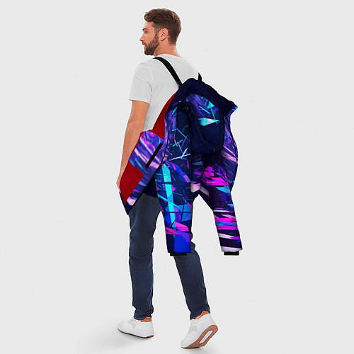 Мужская зимняя куртка Абстрактная неоновая композиция Abstract neon comp / 3D-Красный – фото 5