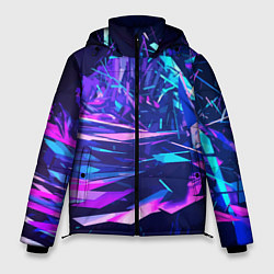 Куртка зимняя мужская Абстрактная неоновая композиция Abstract neon comp, цвет: 3D-красный