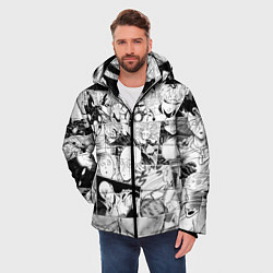 Куртка зимняя мужская Ванпанчмен паттерн, цвет: 3D-светло-серый — фото 2