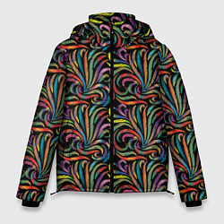 Куртка зимняя мужская Разноцветные яркие узоры, цвет: 3D-светло-серый