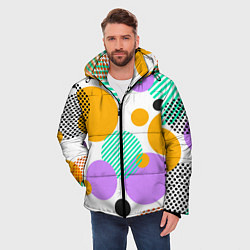 Куртка зимняя мужская GEOMETRIC INTERSECTING CIRCLES, цвет: 3D-светло-серый — фото 2