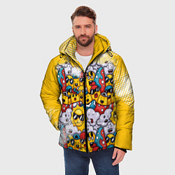 Куртка зимняя мужская Семья смайлов, цвет: 3D-светло-серый — фото 2