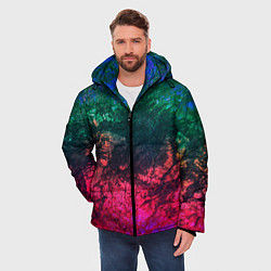 Куртка зимняя мужская Извержение вулкана Текстура камня, цвет: 3D-светло-серый — фото 2
