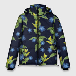 Куртка зимняя мужская Цветы Барвинок, цвет: 3D-светло-серый