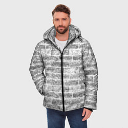 Куртка зимняя мужская Серая кирпичная стена стиль лофт, цвет: 3D-светло-серый — фото 2