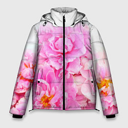 Куртка зимняя мужская Прекрасные пионы Лето, цвет: 3D-светло-серый