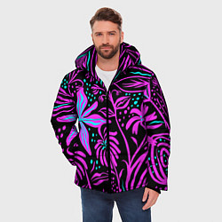 Куртка зимняя мужская Цветочная композиция Fashion trend, цвет: 3D-черный — фото 2