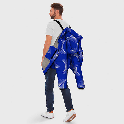 Мужская зимняя куртка ABSTRACT PATTERN ON A BLUE BACKGROUND / 3D-Светло-серый – фото 5