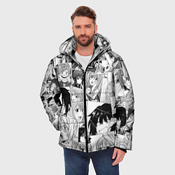 Куртка зимняя мужская Log Horizon pattern, цвет: 3D-черный — фото 2