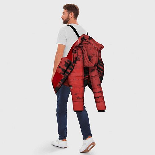 Мужская зимняя куртка Взгляд во тьму / 3D-Красный – фото 5