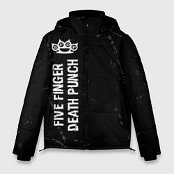 Куртка зимняя мужская Five Finger Death Punch Glitch на темном фоне, цвет: 3D-черный