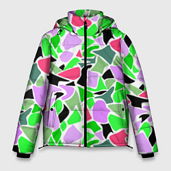 Мужская зимняя куртка Abstract pattern green pink spots