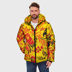 Куртка зимняя мужская Хохломская Роспись Цветы, цвет: 3D-светло-серый — фото 2