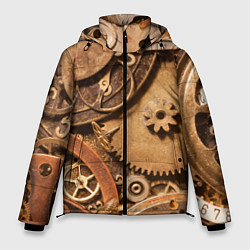 Куртка зимняя мужская Механистическая композиция из металлических детале, цвет: 3D-светло-серый