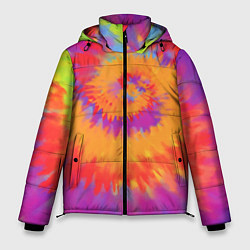 Куртка зимняя мужская Тай дай в радуге, цвет: 3D-красный