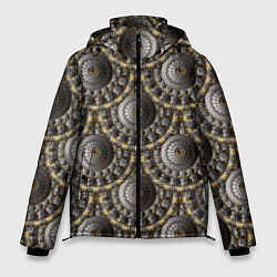 Куртка зимняя мужская Круглые объемные узоры, цвет: 3D-светло-серый