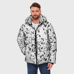 Куртка зимняя мужская Пятнистый абстрактный узор в светло-серых тонах, цвет: 3D-светло-серый — фото 2