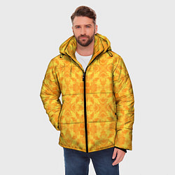 Куртка зимняя мужская Желтый абстрактный летний орнамент, цвет: 3D-красный — фото 2