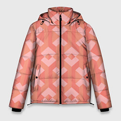 Мужская зимняя куртка Геометрический узор розового цвета geometric pink