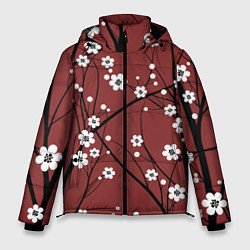 Куртка зимняя мужская Цветы На Вишнёвом Дереве, цвет: 3D-светло-серый