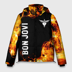 Куртка зимняя мужская Bon Jovi и Пылающий Огонь, цвет: 3D-черный