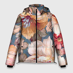 Куртка зимняя мужская Рисунок цветов, цвет: 3D-красный