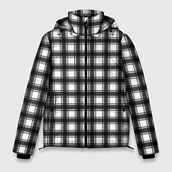 Куртка зимняя мужская Black and white trendy checkered pattern, цвет: 3D-светло-серый