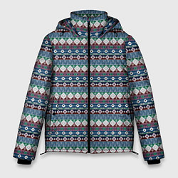 Куртка зимняя мужская Мексиканский этнический многоцветный, цвет: 3D-черный