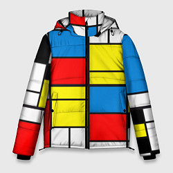 Куртка зимняя мужская Texture of squares rectangles, цвет: 3D-светло-серый