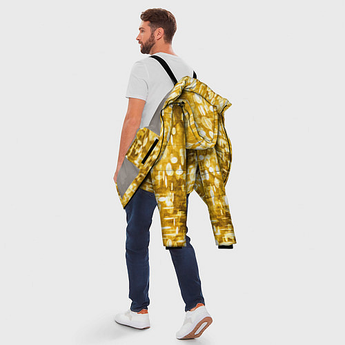 Мужская зимняя куртка Абстрактное множество золотых огней - Яркожёлтый / 3D-Светло-серый – фото 5