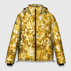 Куртка зимняя мужская Абстрактное множество золотых огней - Яркожёлтый, цвет: 3D-светло-серый