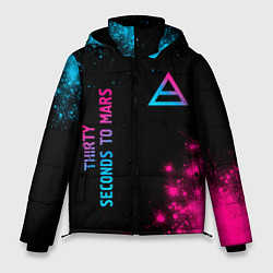 Куртка зимняя мужская Thirty Seconds to Mars Neon Gradient, цвет: 3D-черный