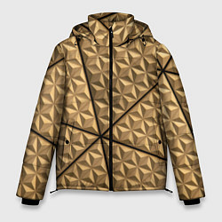Куртка зимняя мужская Абстрактное металлическое покрытие - Золотой, цвет: 3D-черный