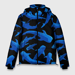 Куртка зимняя мужская Стая акул - паттерн, цвет: 3D-красный